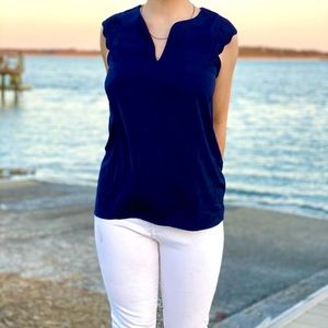 Cute Navy Blue Blouse
